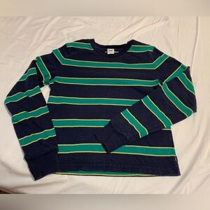 Aritzia TNA long sleeve top, small, navy/green/yellow